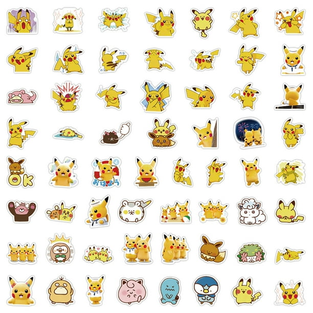 Amyove 60pcs Pokemon Cartoon Stickers Cute Anime Decals For Laptop Water Bottles Skateboard Guitar Other