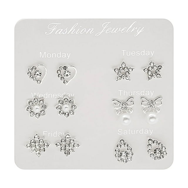 Specollect 4 Pcs Festive Earring Set Christmas Tree Santa Bells Alloy Studs Holiday Party Daily Wear Elegant Fine Jewelry