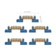 thumbnail image 5 of 5 barras colectoras de terminales, bloque de terminales de 6 posiciones, terminal de tornillo de cable de latón, 5 of 6