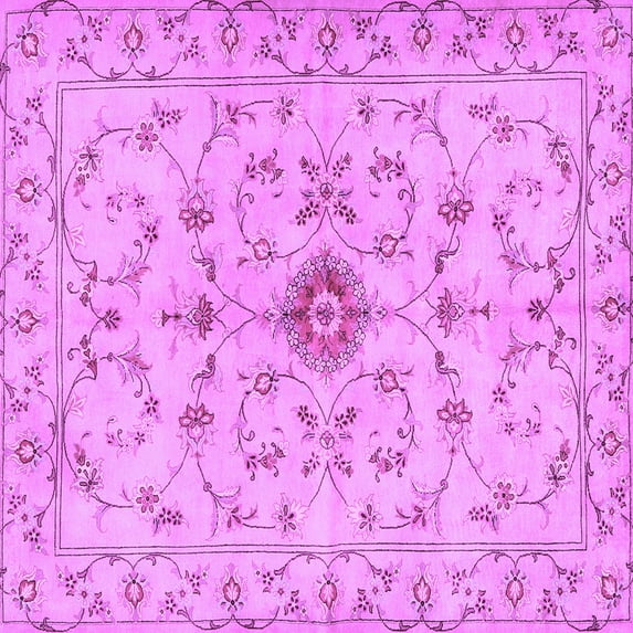 Ahgly Company Indoor Square Persian Purple Traditional Area Rugs, 5' Square