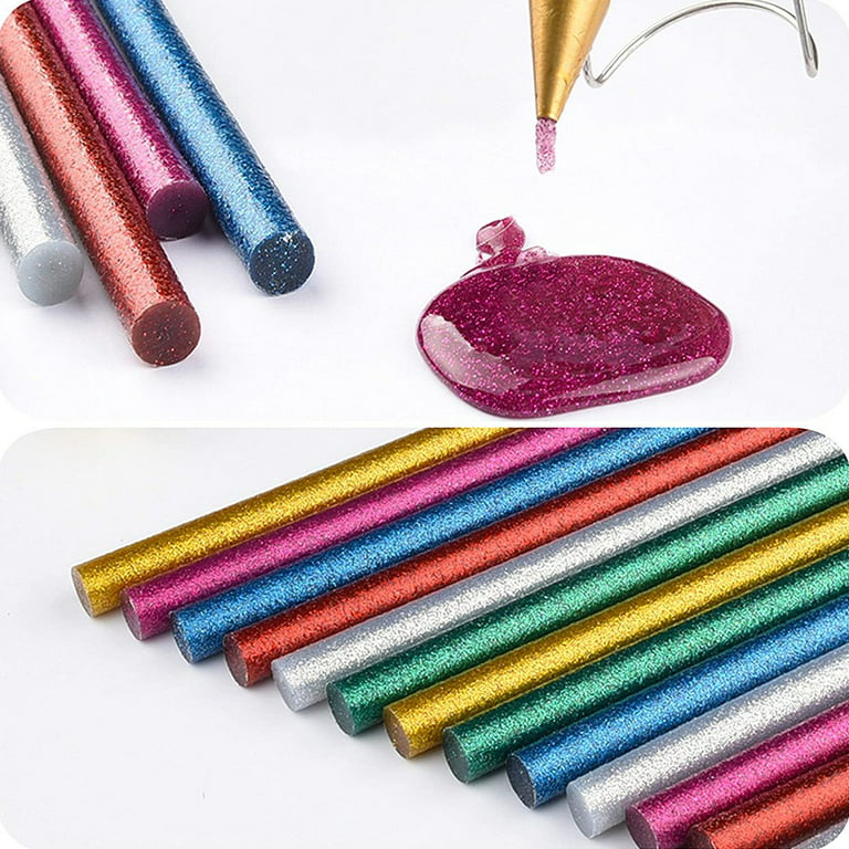 EnPoint Hot Glue Sticks Glitter Blue, 36 Pack Hot Melt Glue Sticks Mini, Color  Adhesive EVA Glue Sticks Strips for Craft DIY Art Repai
