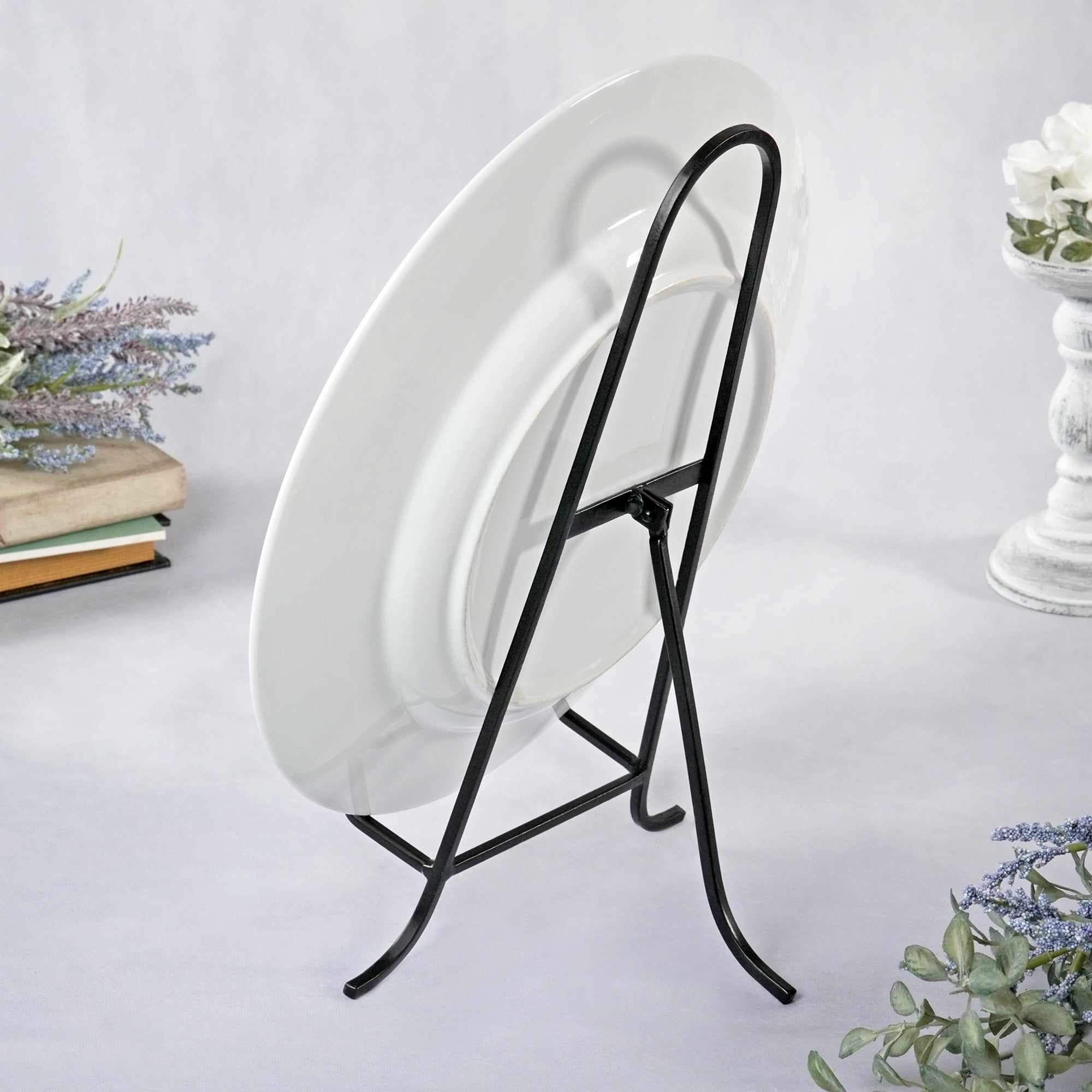 Bard's Black Wrought Iron Easel, 14.5" H x 9.375" W x 6" D (For 11" - 17" Plates), Pack of 3