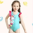 thumbnail image 4 of GYRATEDREAM Girls One Piece Swimsuit Swimwear Toddler Kid 3D Fish Print Bikini Bathing Suit Sunsuit Rash Guard 4-8 Years, 4 of 10