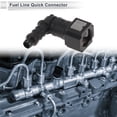 thumbnail image 3 of Conector rápido de línea de combustible de 15/64" para manguera ID para conector macho SAE de 1/4" hembra a barbado adaptador rápido de 90 grados accesorios de sellado de plástico negro gris 2 piezas, 3 of 6