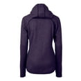 thumbnail image 3 of Women's Cutter & Buck Heather Purple Clemson Tigers Mainsail Sweater-Knit Full-Zip Hoodie, 3 of 3