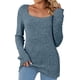 thumbnail image 2 of Pntutb Blusa regular sólida de manga larga con cuello cuadrado sexy de invierno para mujer Pntutb Pntutb-578, 2 of 5