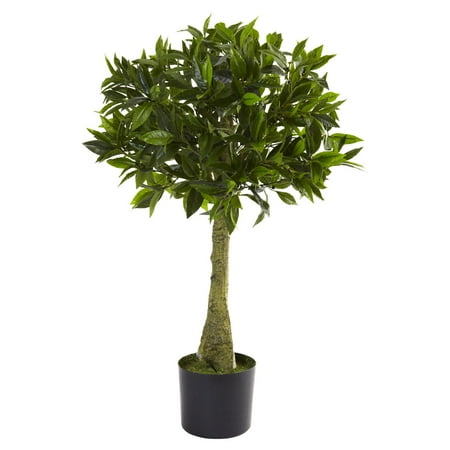 Nearly Natural 3' Bay Leaf Topiary, UV Resistant, Indoor and Outdoor