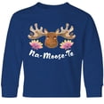 thumbnail image 3 of Inktastic Na-Moose-Te Cute Moose Greeting Long Sleeve Youth T-Shirt, 3 of 5