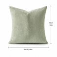 thumbnail image 2 of Sage Green Throw Pillow Cover with Ribbed Corduroy Texture, 18X18 Inches, Soft Decorative Cushion Cover for Living Room Couch, 2 of 4