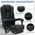 thumbnail image 3 of Hoffree Executive Office Chair Massage and Footrest Ergonomic Computer Desk Chair Reclining High Back Leather Office Chair Lumbar Back Support Swivel Rolling for Home Office Black, 3 of 9