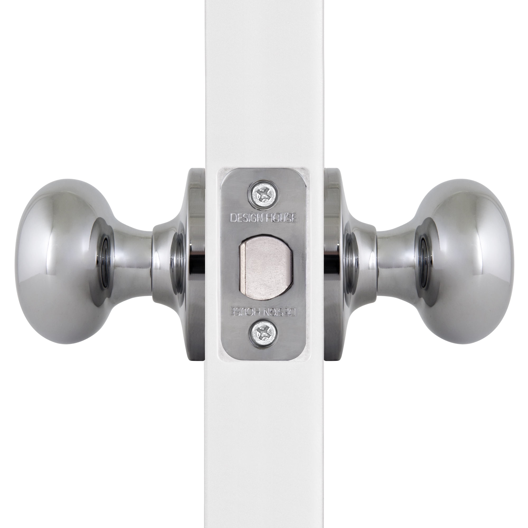 Design House Cambridge Passage Hall and Closet Door 2-Way Knob, Polished Chrome