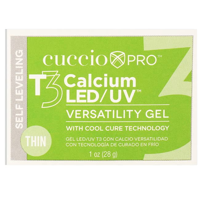 Cuccio Pro T3 Calcium Versatility Gel - Self Leveling Clear Nail Gel 1 oz