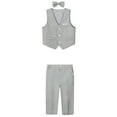 thumbnail image 2 of Hiijoy Big Boys Formal Suit Waistcoat Pants Bow Tie Party Tuxedo Outfits, Sizes 9-10Y, 2 of 4