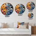thumbnail image 4 of Designart "Fluid Movements Orange Blue Abstraction" Abstract Shapes Oversized Wall Clock, 4 of 5