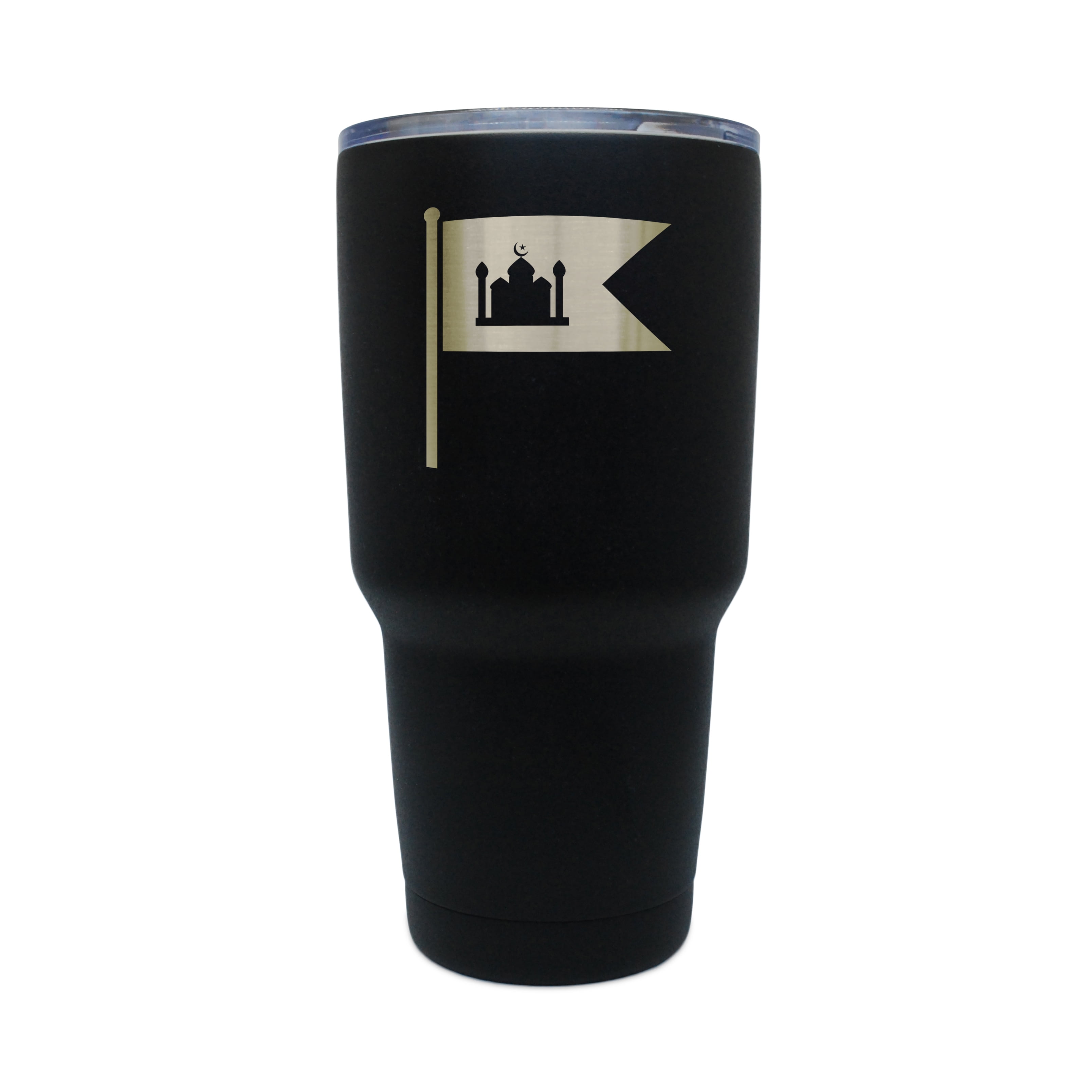 Ramadan Flag Black Stainless Steel Tumbler, 30 Oz Insulated Tumbler, Laser... by BigSpool Distributors