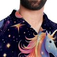 thumbnail image 5 of Starry Unicorn Men's Short Sleeve Beach Shirts Hawaiian Button Down Casual Summer Printed Unisex Top, 5 of 6
