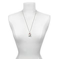 thumbnail image 3 of Delight Jewelry Silvertone Large Crescent Moon Santa Face Silvertone Guardian Angel Bar Charm Necklace, 23", 3 of 4