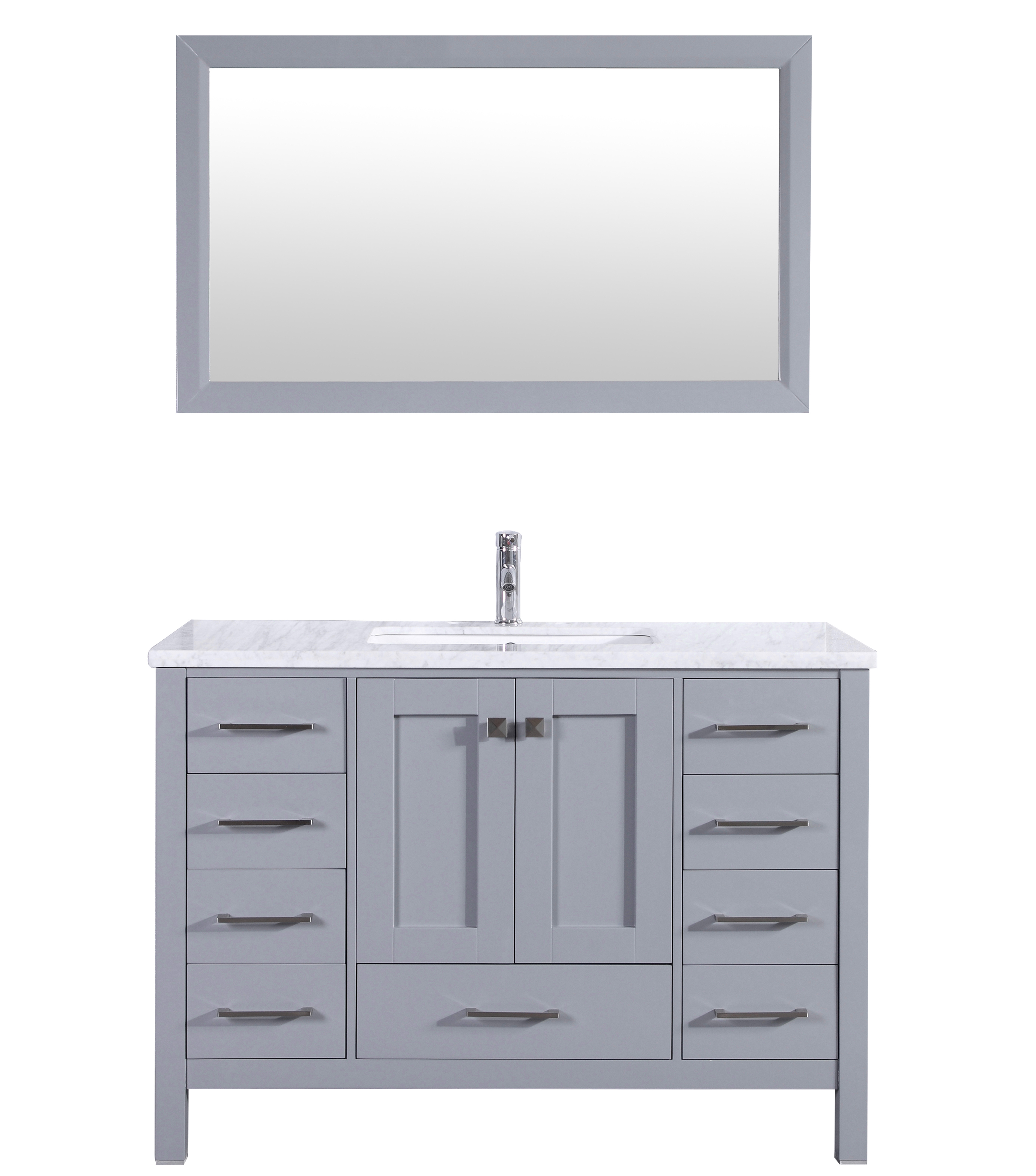 Eviva Aberdeen 42 Transitional Gray Bathroom Vanity With White Carrara Countertop Walmartcom Walmartcom