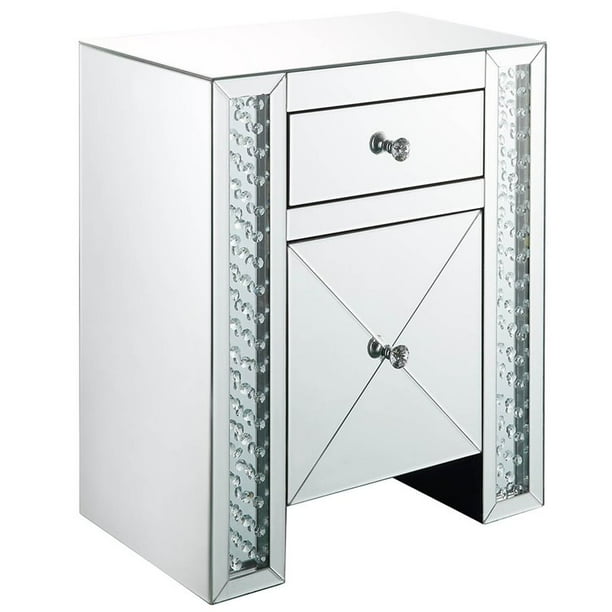ACME Maisha 2 Drawer Mirrored Nightstand Walmart