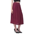 thumbnail image 4 of Rayon Womens Skirts Gauze High Waist Skirt for Women Solid Midi Skirt for Ladies Long Knee Length Girls Fashion Online By Oussum, 4 of 6