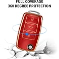 thumbnail image 4 of Key Fob Cover Compatible with Volkswagen Beetle GTI Jetta Passat Tiguan Keychain Case Holder Protector,Red, 4 of 7