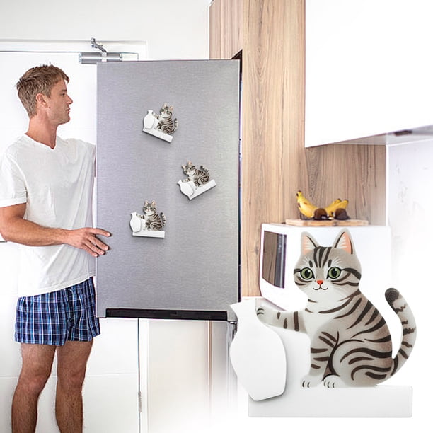 Jarrón magnético de recuerdo acrílico de bigote para gatos para frigorífico, portaobjetos de pelo de mascota para imán en nevera y decoración de cocina y pared