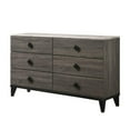 thumbnail image 7 of HomeRoots 61" Faux Marble Rustic Gray Oak Six Drawer Dresser, 7 of 7