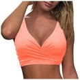 thumbnail image 4 of Siilsaa Bikini Top Women Halter Bikini Top Push Up Swimsuit Top Only Pink,M, 4 of 7