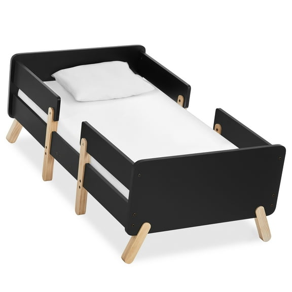 Dream on Me Osko Convertible Toddler Bed, Made with Sustainable New Zealand Pinewood, Black
