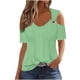 thumbnail image 3 of Blusas para mujer,Blusa informal de color liso para mujer, cuello redondo, manga 3/4, tejido de imitación de rejilla, para uso diario y en casa, sopatenor, 3 of 8