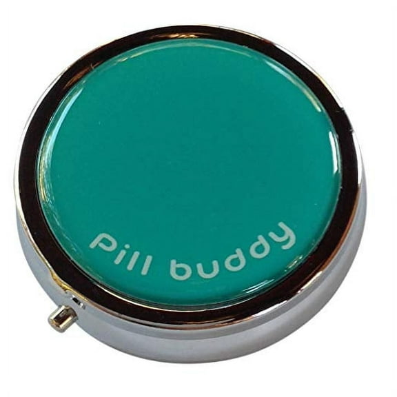 Teal Pill Buddy Three Section Small Fashion Pocket Purse Travel Pill Box Case