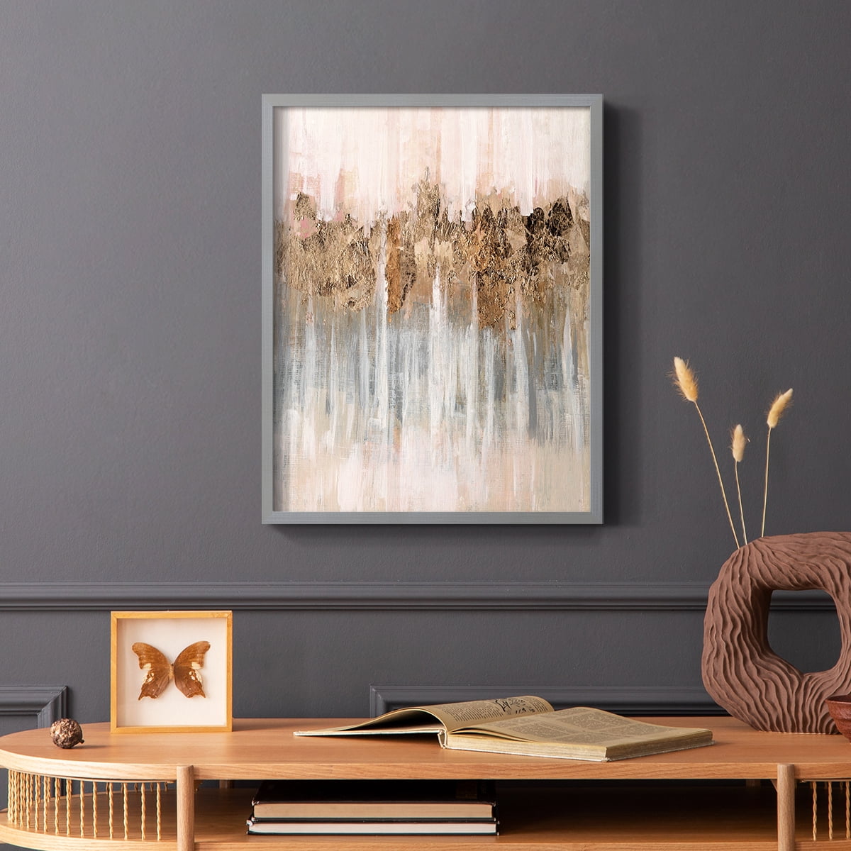 Spring Shadows in Gray Solid Wood 22 x 28 Framed Print