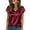 Wine _CM13, variant on Lumtrix Women's V Neck Silk Satin Blouse Short Sleeve Satin Shirts Dressy Casual Pleated Tops Red 2XL