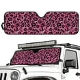 thumbnail image 2 of Uorisanigo Windshield Sun Shade Compatible with Wrangler JK JKU TJ 1997-2018 Foldable Pink Cheetah Leopard Print Front Window Sunshade Prevent Dashboard Fades and Cracks, 2 of 7