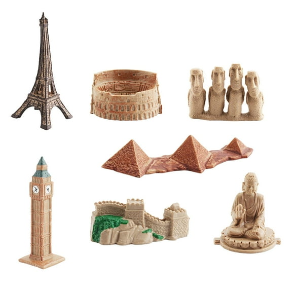figatia 7x Building Model Kit Figurines Ornament Collection Model Kits Architecture for