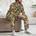 thumbnail image 7 of Cauagu Sunflowers Bee Print Men's Long-Sleeve Pajama Set,Soft Button-Front 2Pjs for Men Long Sleeve Men’s Sleepwear-X-Large, 7 of 7