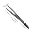 thumbnail image 2 of Unique Bargains 1 Pc With Brush Eyebrow Tweezer for Bathroom Travel Hotel Black Stainless Steel, 2 of 4