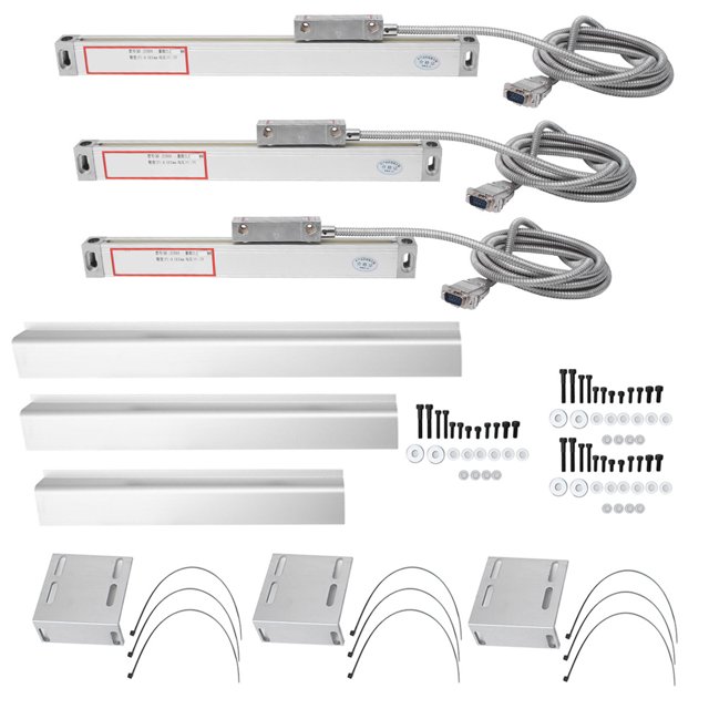 3PCS Linear Encoder 2AE/3AE Axis Readout DRO Linear Scale for Digital Measurement Display0-50mm / 0-350mm / 0-450mm
