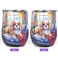 thumbnail image 2 of Watercolor Hello Winter Cavalier King Charles Spaniel Chill Christmas Welcome 12oz Stainless Steel Wine Tumbler Insulated Cup with Lid Dog Lover Gifts - 00016, 2 of 5