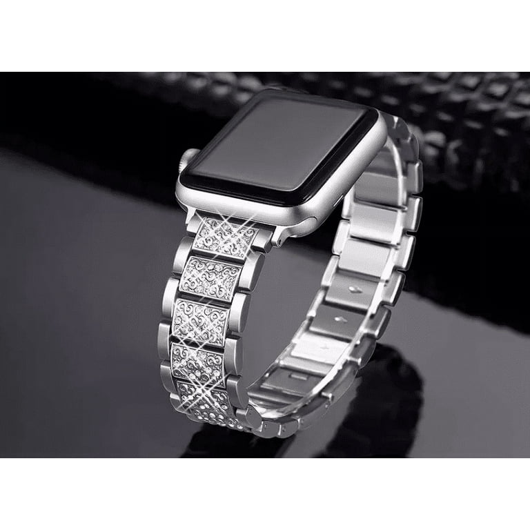 The Perfect Part Stainless Steel Crystal Bling iWatch Band