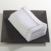 Fennco Styles Embroidered Line Design Napkins, Set of 4, Many Colors (Rose )
