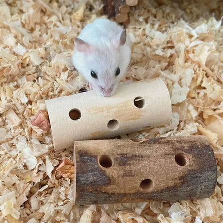 Siliaire 2Pcs Molar Sticks Wood Treats Toys for Hamster Chew Sticks 6X2.7Cm