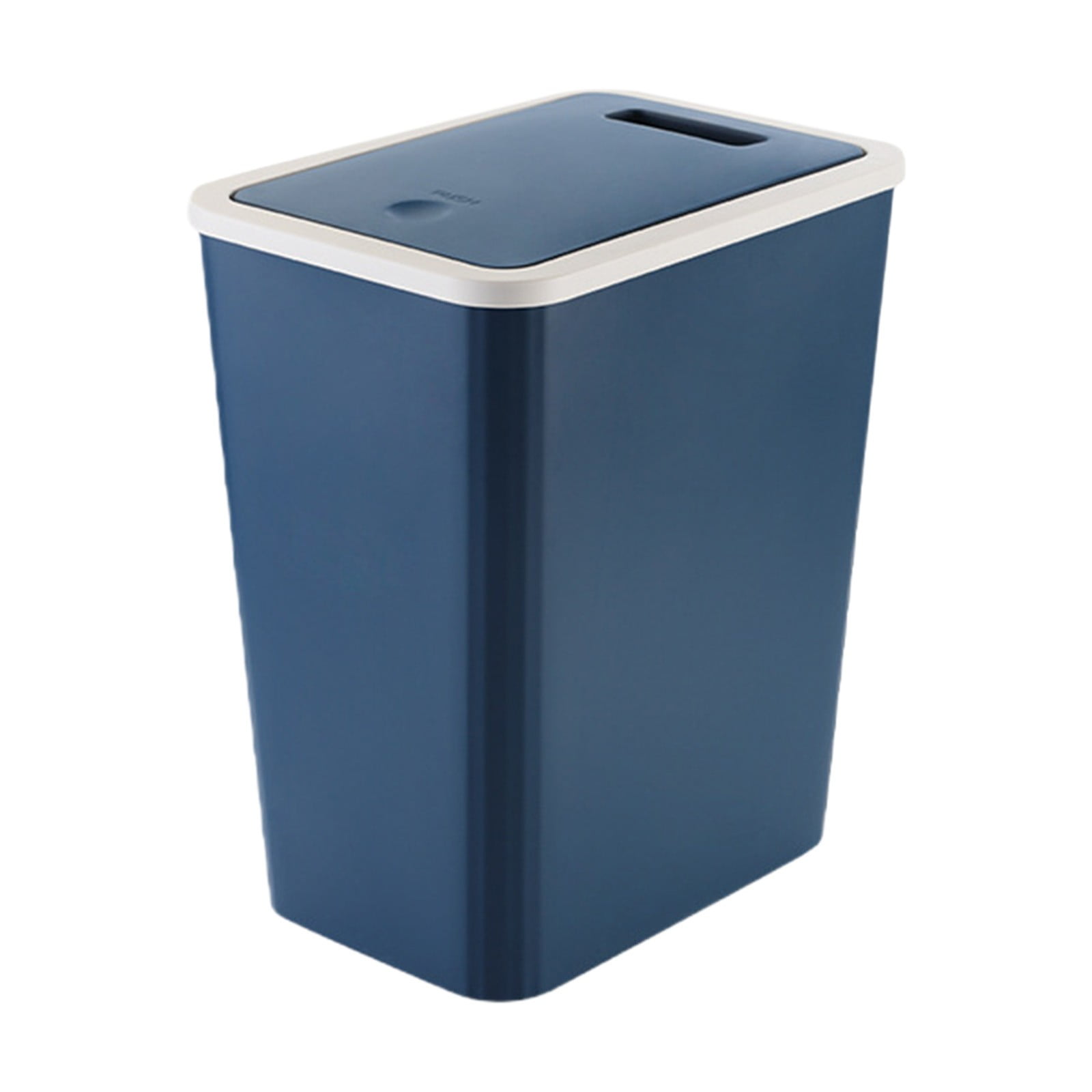 Bathroom Trash Can with Press Popup Lid and Odor-Lock Inner Ring – Slim Plastic Wastebasket for Toilet, Bedroom, Office, Small Spaces, Keeps Garbage Sealed and Fresh