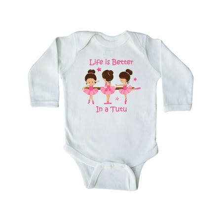

Inktastic Life s Better In A Tutu KS Gift Baby Girl Long Sleeve Bodysuit