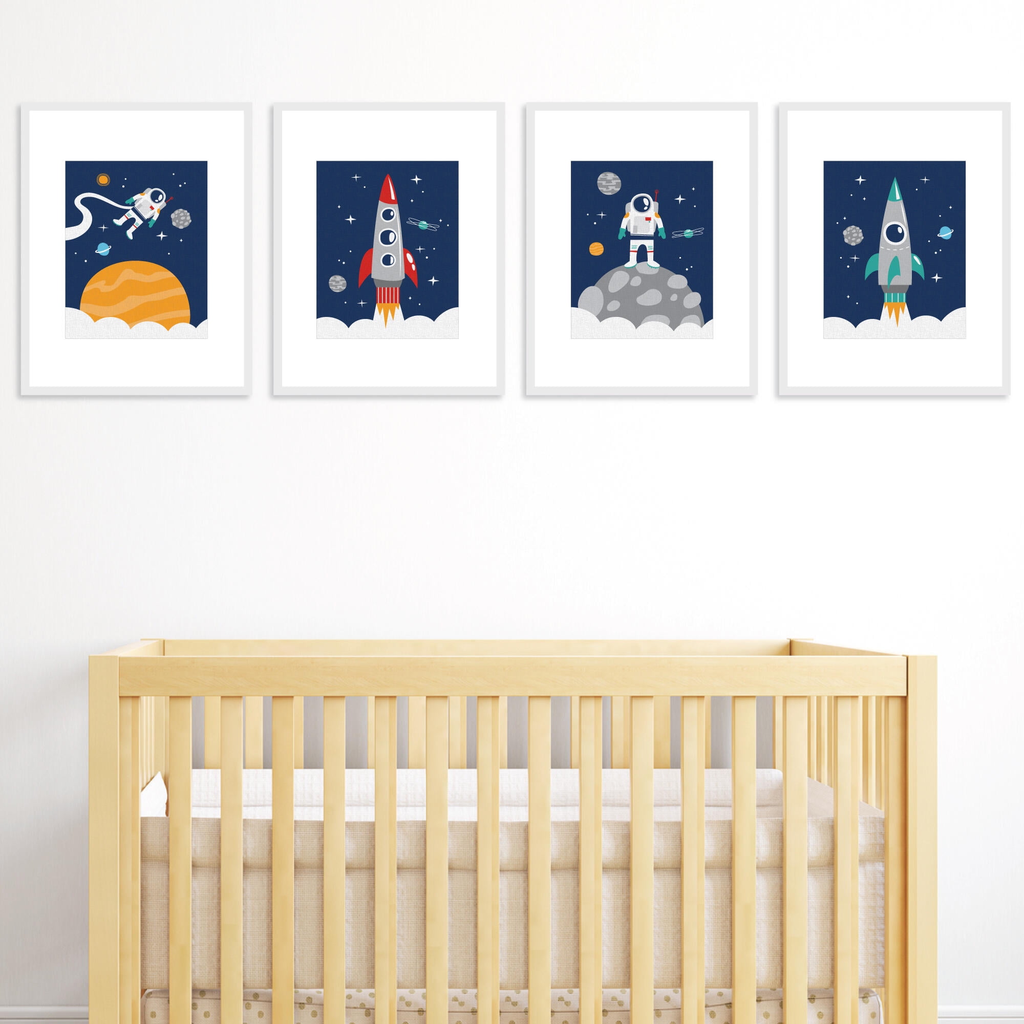 Big Dot Of Happiness Twinkle Twinkle Little Star - Unframed Moon & Cloud  Nursery And Kids Room Linen Paper Wall Art - Set Of 4 Artisms - 8 X 10  Inches : Target