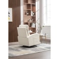 thumbnail image 5 of Upholstered Swivel Glider, Cosymart Rocking Chair for Nursery in White Teddy, Modern Style One Left Bag, 5 of 9