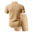 thumbnail image 4 of MHOSTAFH Men's Shorts Set Summer Beach Vacation 2 Piece Outfits Short Sleeve Shirts and Drawstring Short Pant Loungewear Set, 4 of 7