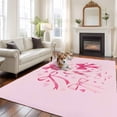 thumbnail image 2 of Valentine's Day Area Rugs 6'x9', Washable Small Throw Rugs for Kitchen Dining room, Pink Bows Romantic Love Heart Indoor Outdoor Rug Non-Slip Low Pile Carpet Runner Reversible Floor Mats, 2 of 8