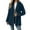 Navy, variant on Women's Mid Length Plush Jacket, Zip Front Hooded Coat with Embossed Pattern, Short Pile Fleece Outerwear, Soft Textured Casual Top, Long Sleeve Everyday Wear Beige L