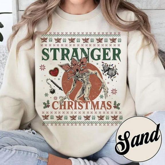 Funny TV Show Christmas Sweater, Stranger Christmas Ugly Graphic, Holiday Celebration Hoodie Shirt, Friends Gift